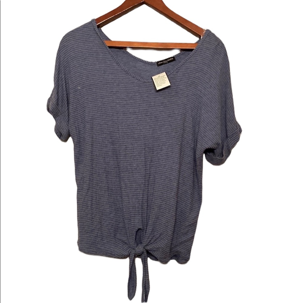 Women’s Cha Cha Vente Brand Blue Tie Front Top